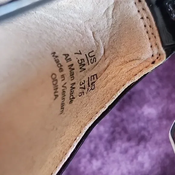 Sam Edelman Odina Block Heel Sandal Patent Black US Size 7.5 - Picture 6 of 6